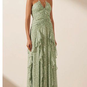Shona Joy AURORE RUCHED FRILL MAXI DRESS